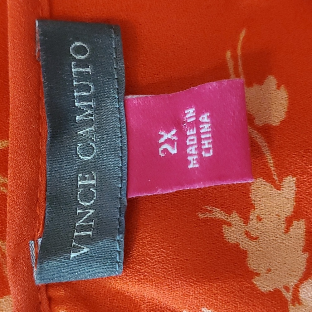 Vince Camuto orange floral blouse - Picture 7 of 8